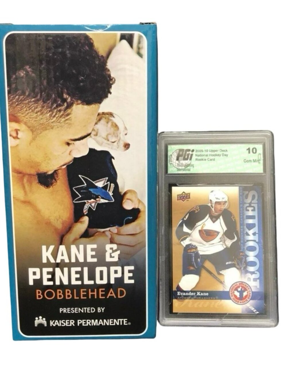 Evander Kane San Jose Sharks Penelope Bobblehead + 2009-10 UD Rookie PGI 10